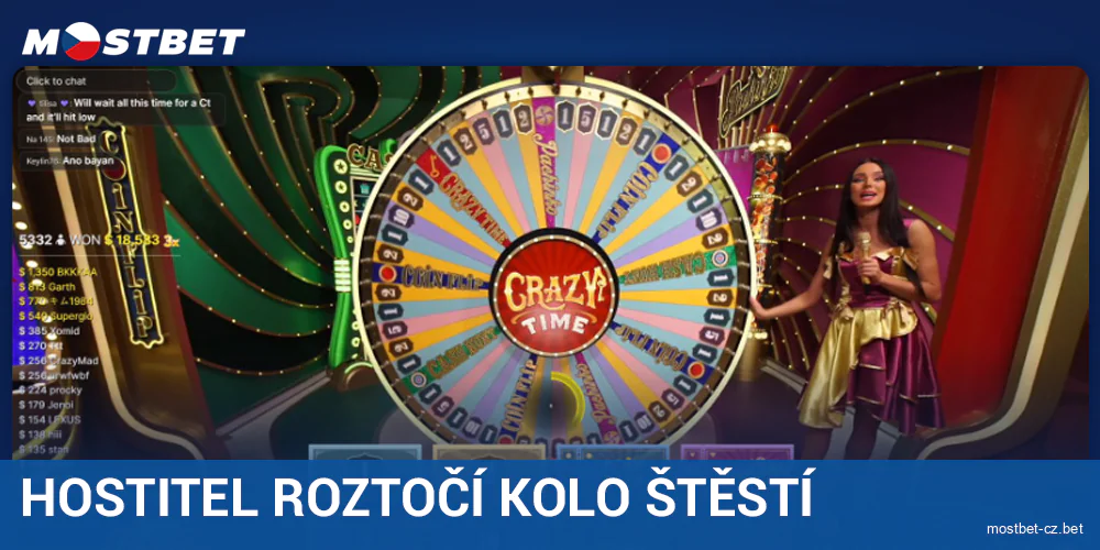 Začněte hrát Crazy Time na Mostbet CZ