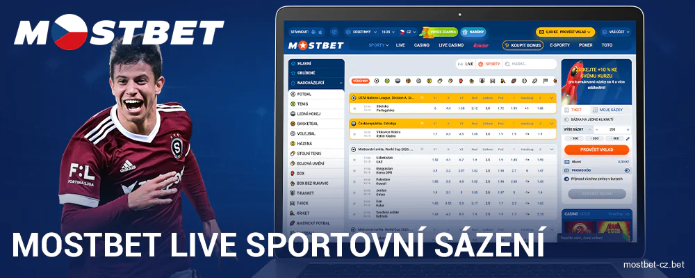 Live sázky na sport pro hráče Mostbet Česká republika