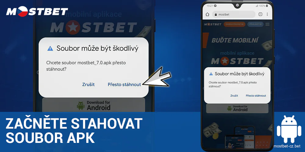 Stáhněte si APK soubor pro Mostbet Česká republika